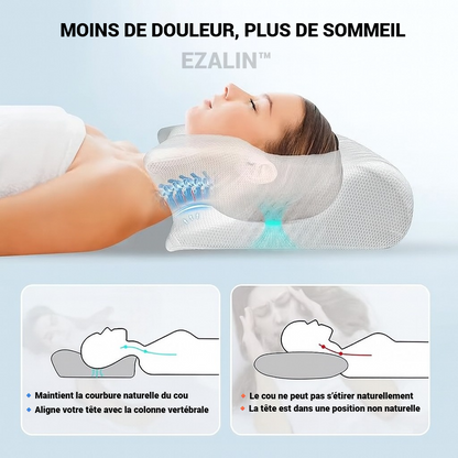Oreiller Cervical EZALIN™-Le Secret d’un Sommeil Sans Douleur